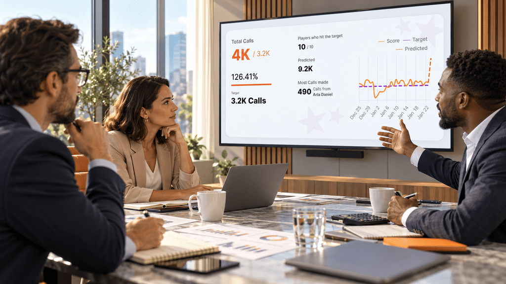 executives analyzing Spinify sales performance data